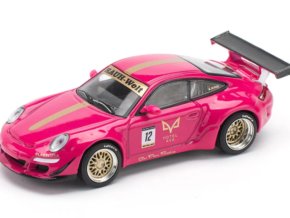 RWB 997 #12 "Hotel Ava" Pink Metallic 1/64 Diecast Model Car by Pop Race