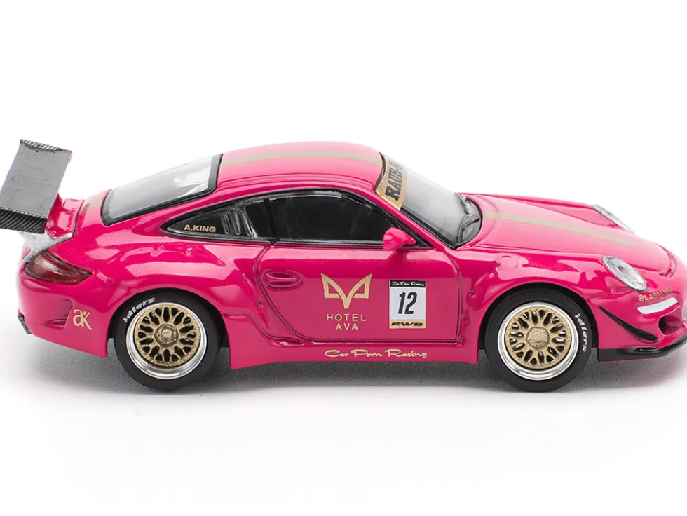 RWB 997 #12 "Hotel Ava" Pink Metallic 1/64 Diecast Model Car by Pop Race