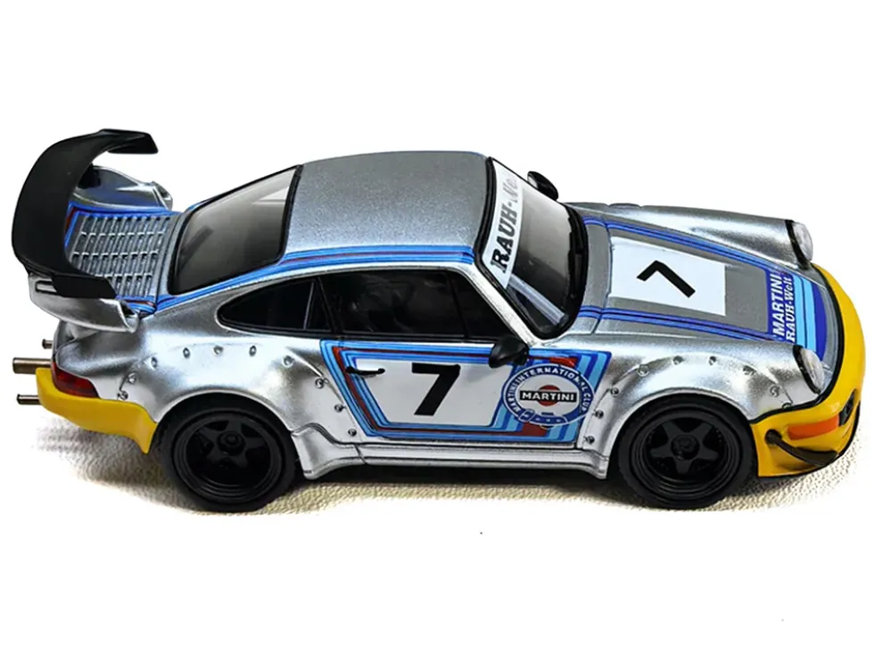 RWB 964 #7 "Ichiban Boshi - Martini Racing" Silver Metallic with Stripes 1/64 Diecast Model Car by Model Model