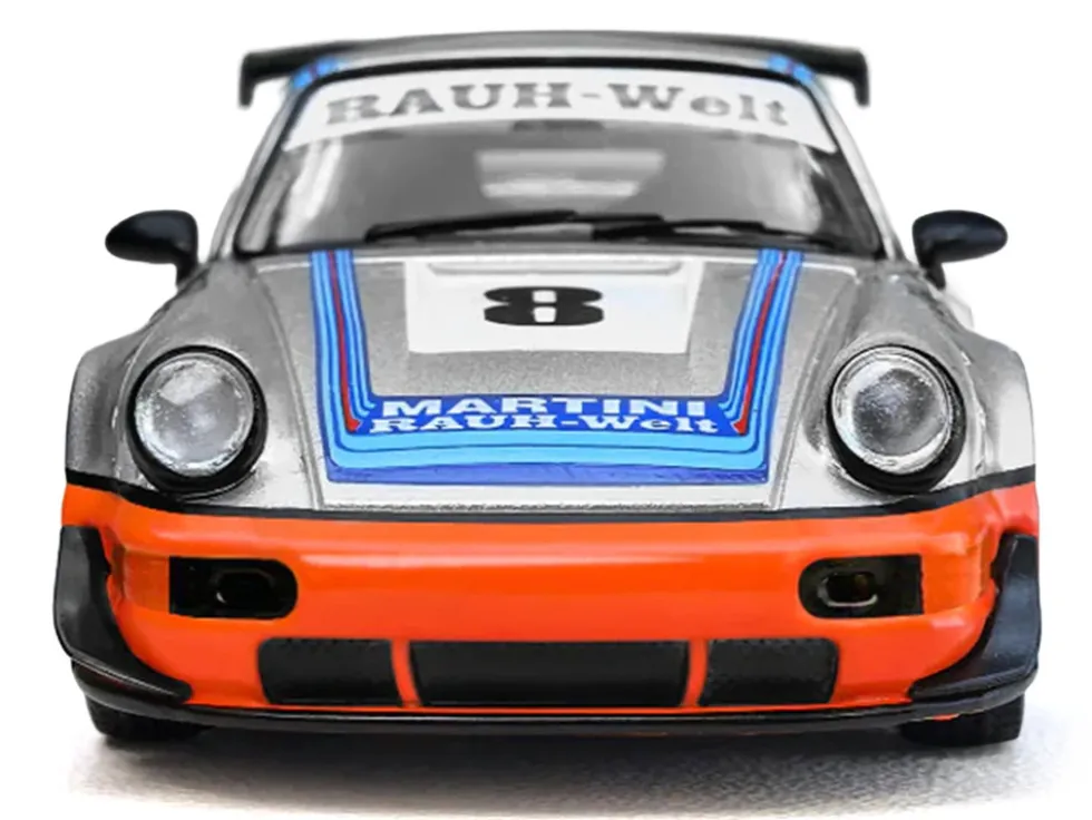 RWB 964 #8 "Ichiban Boshi - Martini Racing" Silver Metallic with Stripes 1/64 Diecast Model Car by Model Model