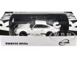 RWB 930 Matt White with Black Stripes 1/64 Diecast Model Car by Model Model