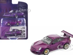 RWB 997 Purple Metallic with Black Stripes 1/64 Diecast Model Car by Pop Race