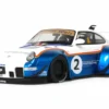 2023 RWB x Liberty Walk 993 #2 White and Blue Metallic with Graphics 1/18 Model Car by GT Spirit
