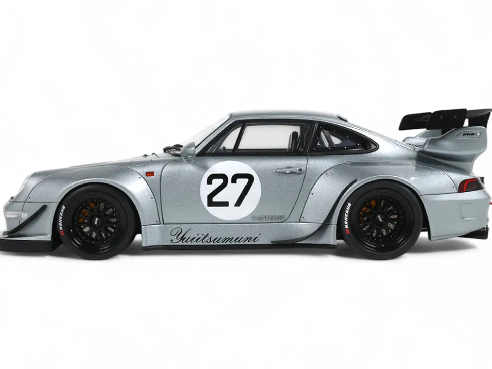 2024 RWB Yuiitsumuni #27 Silver Metallic 1/18 Model Car by GT Spirit
