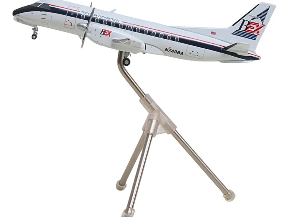 Saab 340A Commercial Aircraft "Delta Connection - Business Express Airlines" (N749BA) White with Dark Blue and Red Stripes "Gemini 200" Series 1/200 Diecast Model Airplane by GeminiJets