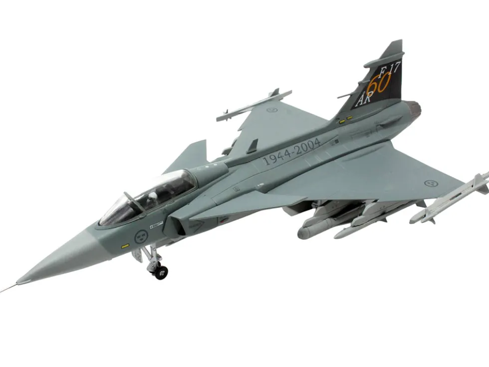 Saab JAS 39A Gripen Fighter Aircraft "17 Wing, 60th Anniversary Livery, Ronneby Air Show" (2004) Swedish Air Force 1/72 Diecast Model Airplane by Aviation 72