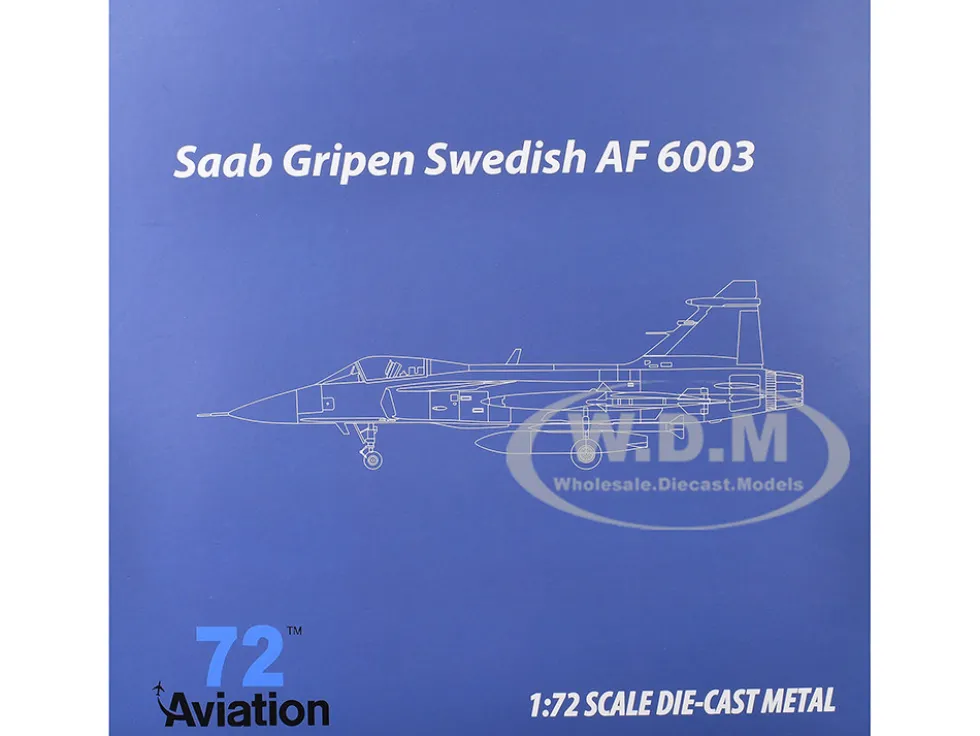 Saab JAS 39E Gripen Fighter Aircraft "6003, E-variant Pre-Production Test" (2023) Swedish Air Force 1/72 Diecast Model Airplane by Aviation 72