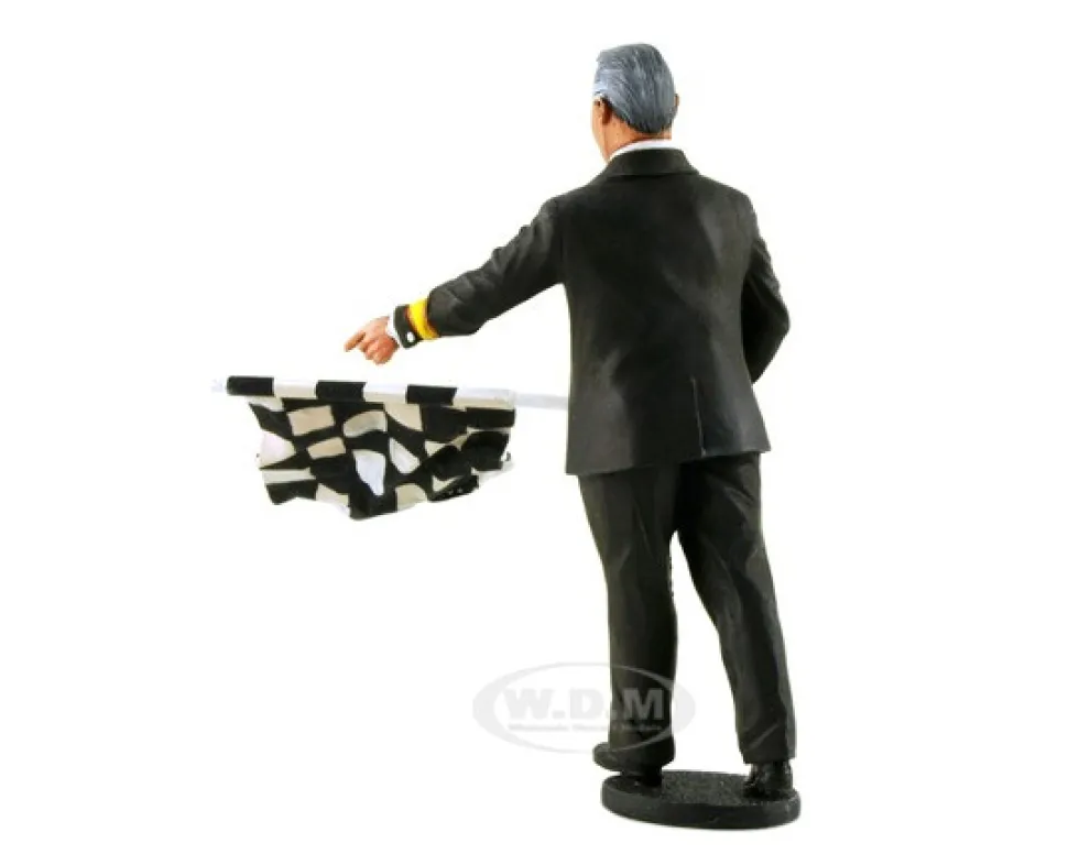 1950-1970's Director of the Course Standing with Checker Flag Figurine for 1/18 Le Mans Miniatures FLM180022