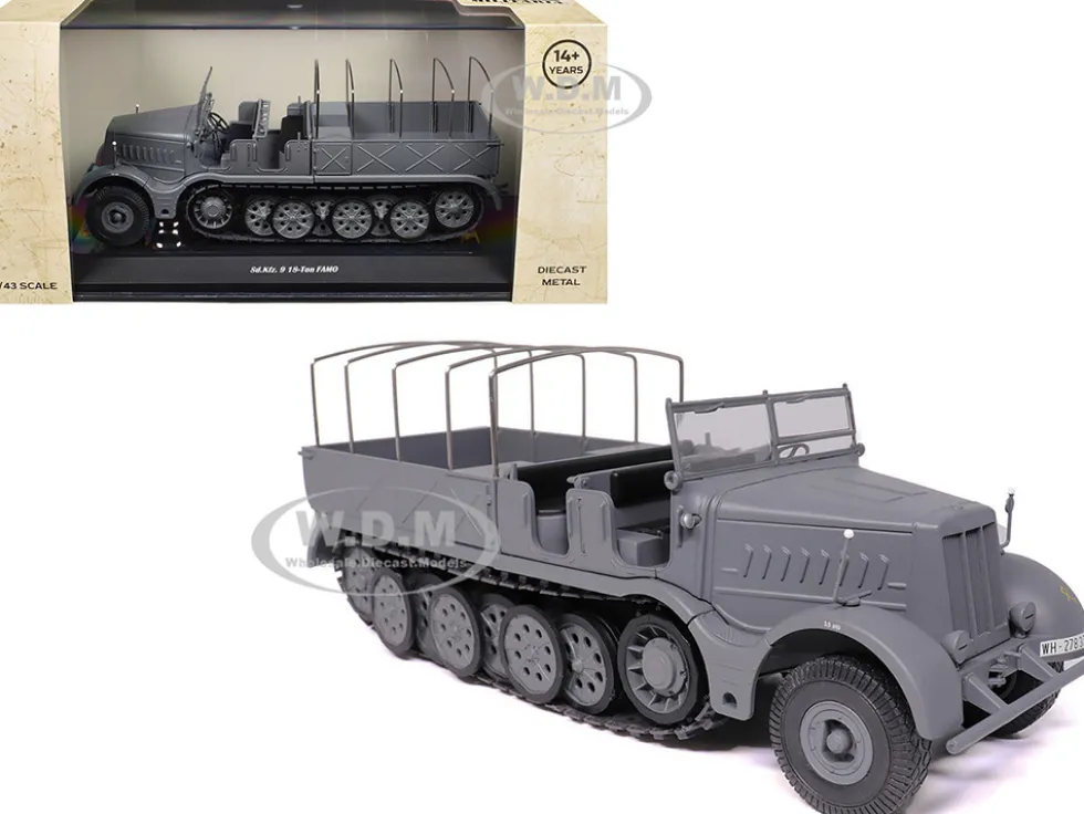 Sd.Kfz. 9 18-Ton FAMO AFV Gray "German Army" 1/43 Diecast Model by Militaria Die Cast