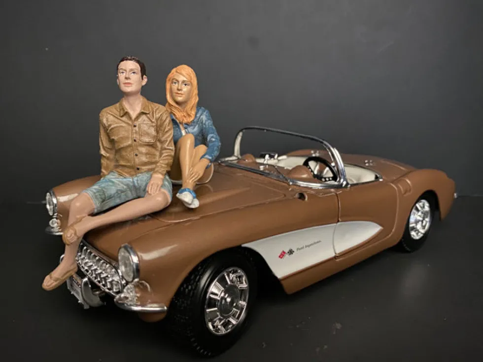 Seated Couple Release III 2 piece Figurine Set for 1/18 Scale Models American Diorama 38217 38218
