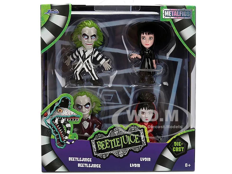 Set of 4 Diecast Figures "Beetlejuice" (1988) Movie "Metalfigs" Series by Jada