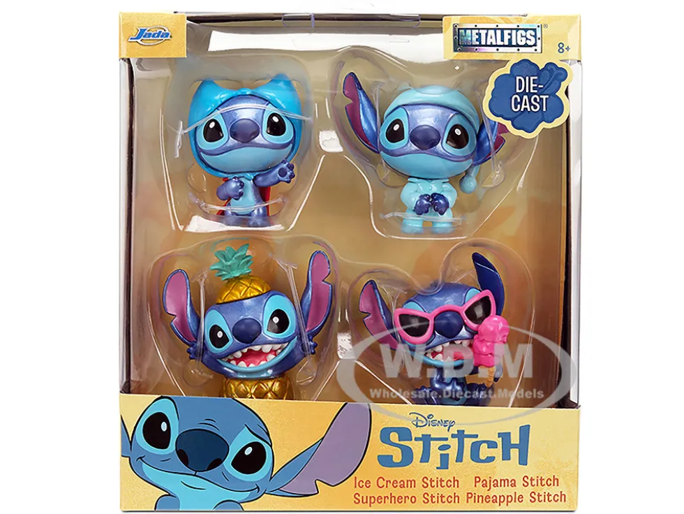 Set of 4 Diecast Figures "Disney's Stitch" Wave #3 "Metalfigs" Series Diecast models by Jada