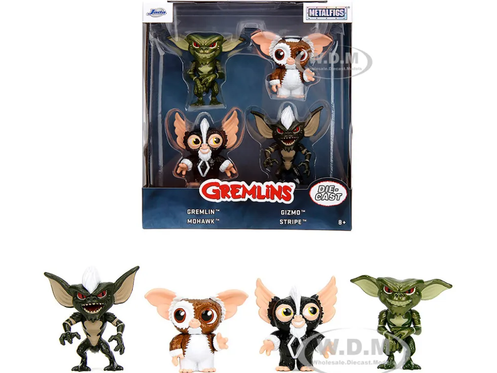 Set of 4 Diecast Figures "Gremlins" (1984) Movie "Metalfigs" Series Diecast Models by Jada