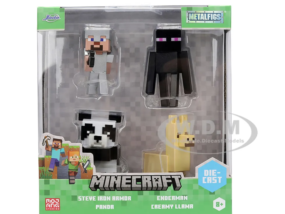 Set of 4 Diecast Figures "Minecraft" Video Game Wave 6 "Metalfigs" Series Diecast Models by Jada