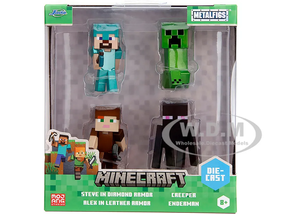 Set of 4 Diecast Figures "Minecraft" Video Game Wave 3 "Metalfigs" Series Diecast models by Jada