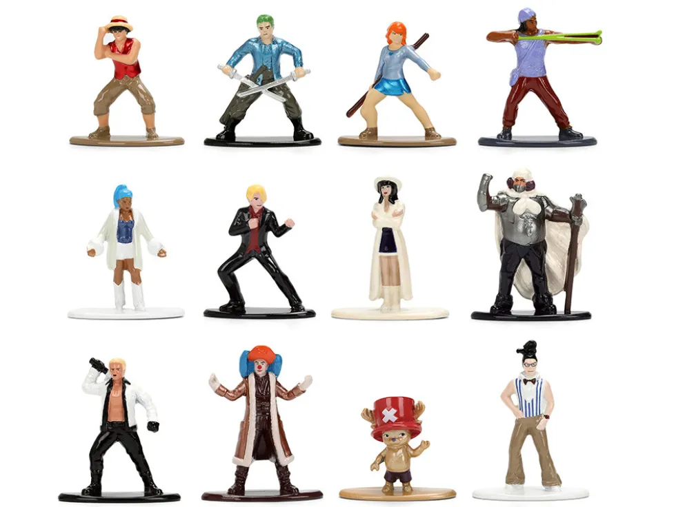 Set of 12 Diecast Figures "One Piece" (2023-Current) TV Series "Nano Metalfigs" Series Diecast Models by Jada