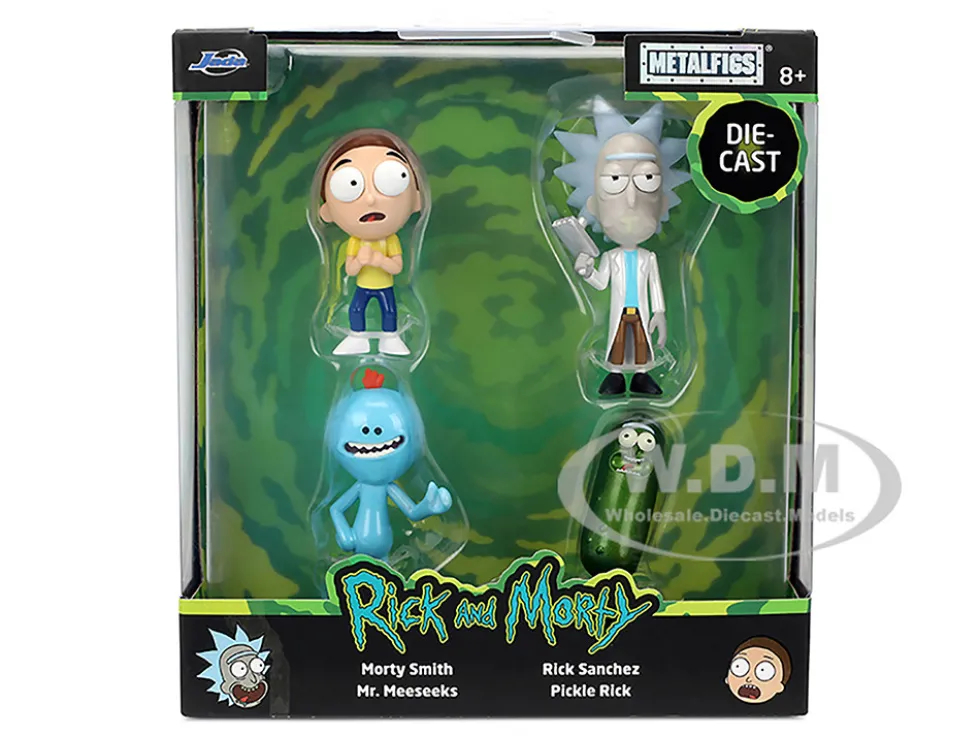 Set of 4 Diecast Figures "Rick and Morty" (2013-Current) TV Series "Metalfigs" Series Diecast Models by Jada