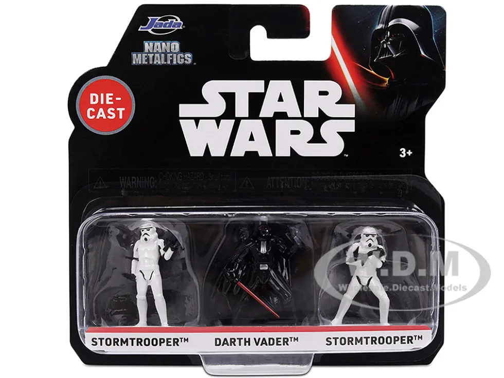 Set of 3 Diecast Figures "Star Wars" Movie Franchise "Nano Metalfigs" Series Diecast Models by Jada