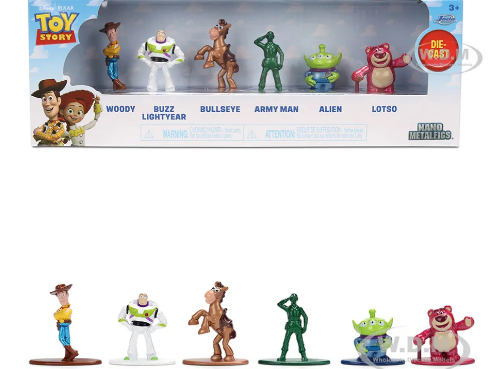 Set of 6 Diecast Figures "Toy Story" Movie Franchise "Nano Metalfigs" Series Diecast Models by Jada