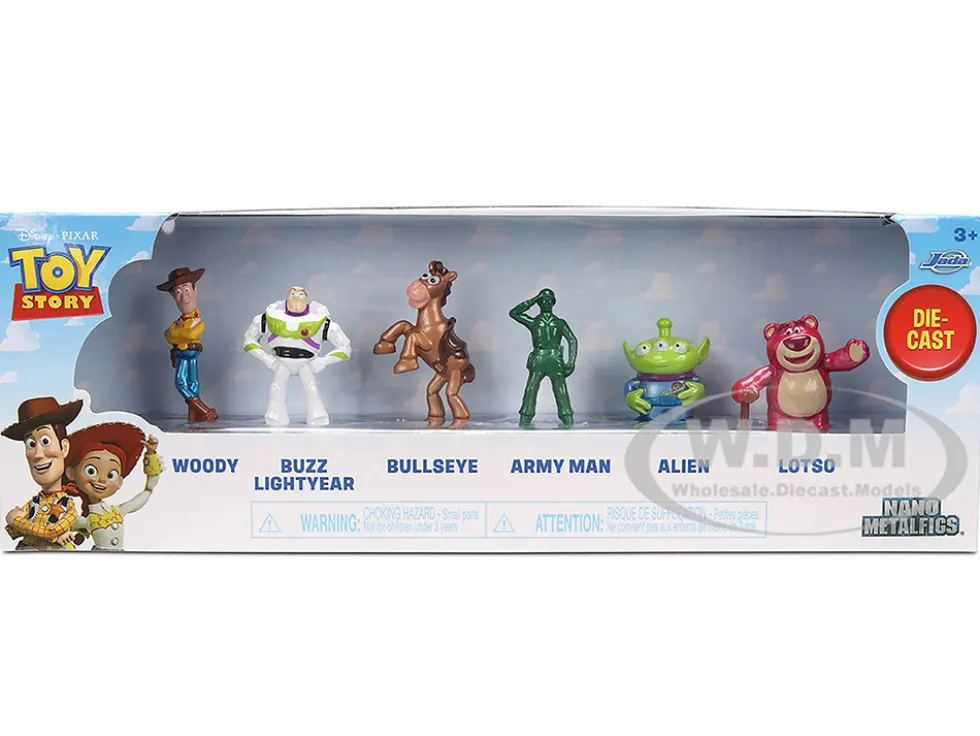 Set of 6 Diecast Figures "Toy Story" Movie Franchise "Nano Metalfigs" Series Diecast Models by Jada