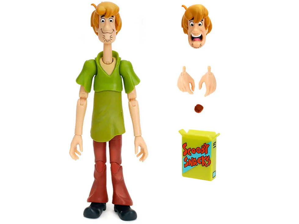 Shaggy Rogers 6.5" Moveable Figure with Accessories and Alternate Head and Hands "Scooby-Doo!" Franchise Model by Jada