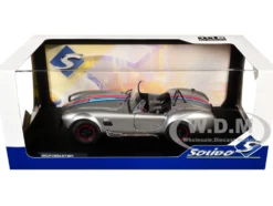 1965 Shelby Cobra 427 MKII "Solido Works M Racing Tribute" Gray Metallic with Stripes 1/18 Diecast Model Car by Solido