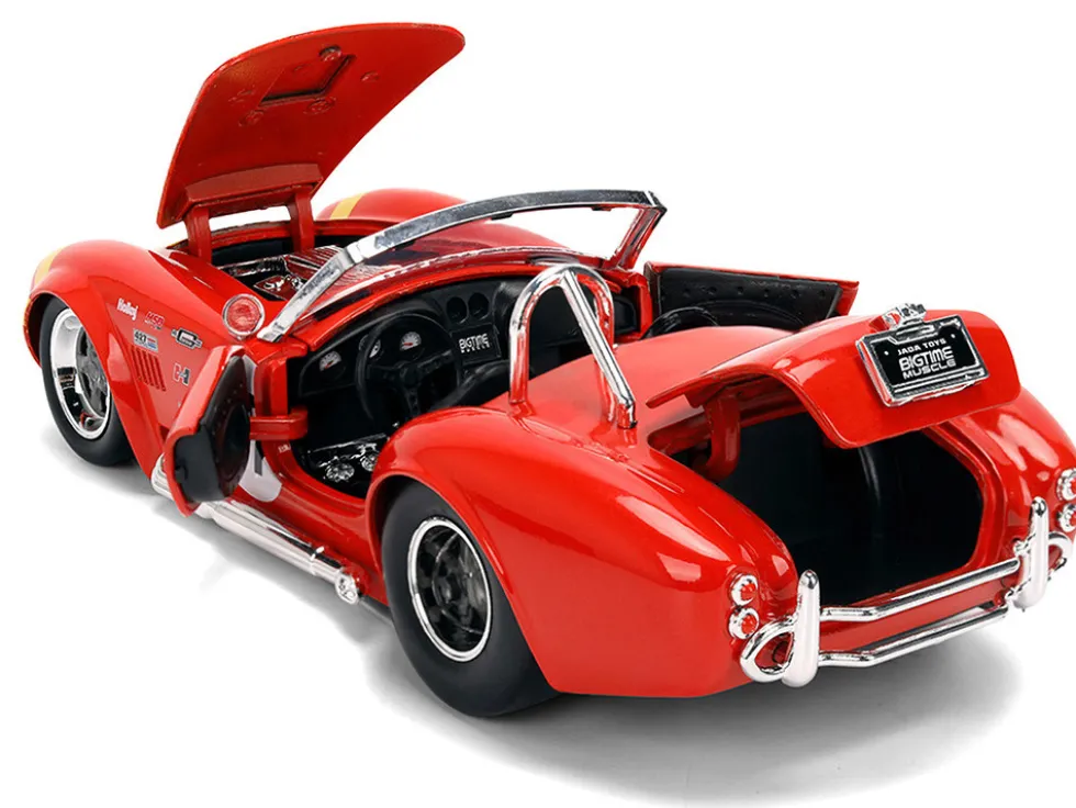 1965 Shelby Cobra 427 S/C #67 Red with Yellow Stripe "Bigtime Muscle" Series 1/24 Diecast Model Car by Jada