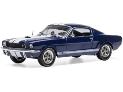 1965 Shelby GT350 Dark Blue Metallic with White Stripes 1/43 Diecast Model by IXO Models