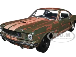 1966 Shelby GT350 Ivy Green with Wimbledon White Stripes Rusted Limited Edition to 5250 pieces Worldwide 1/24 Diecast Model Car M2 Machines 40300-107A