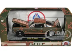 1966 Shelby GT350 Ivy Green with Wimbledon White Stripes Rusted Limited Edition to 5250 pieces Worldwide 1/24 Diecast Model Car M2 Machines 40300-107A