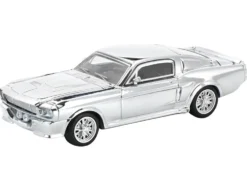 Shelby Mustang GT500 Silver Chrome 1/64 Diecast Model Car by Pop Race