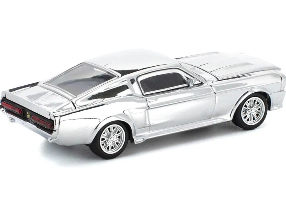 Shelby Mustang GT500 Silver Chrome 1/64 Diecast Model Car by Pop Race