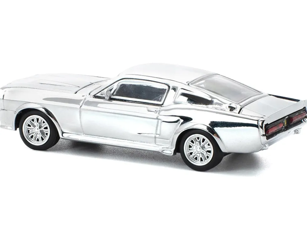 Shelby Mustang GT500 Silver Chrome 1/64 Diecast Model Car by Pop Race