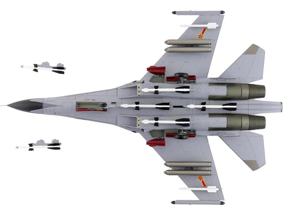 Shenyang J-11A Fighter Aircraft "40547, Golden Helmet" (2014) People's Liberation Army Air Force with 1/8 Scale Golden Helmet "Air Power Series" 1/72 Diecast Model by Hobby Master