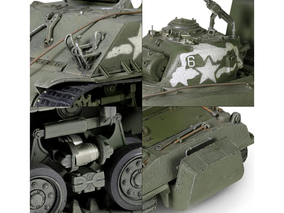 Sherman M4 (105) Howitzer Medium Tank "US Army, 711th Tank Battalion, Okinawa" (1945) "Engine Plus" Series 1/32 Diecast Model by Metal Proud - www.diecastmodelswholesale.com