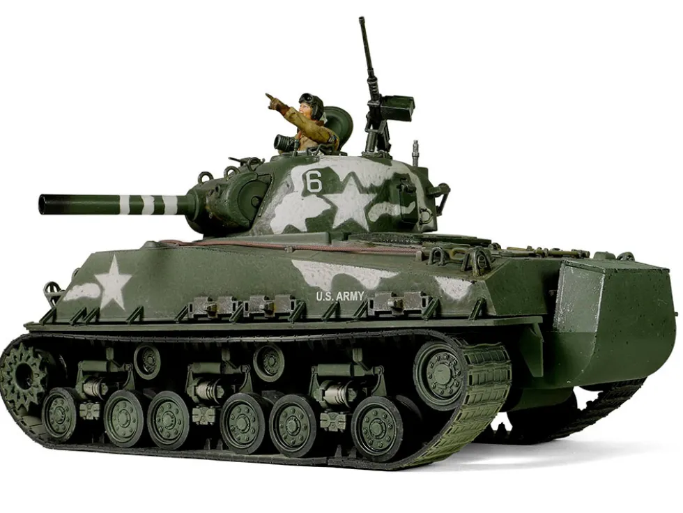 Sherman M4 (105) Howitzer Medium Tank "US Army, 711th Tank Battalion, Okinawa" (1945) "Engine Plus" Series 1/32 Diecast Model by Metal Proud - www.diecastmodelswholesale.com