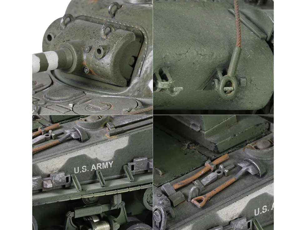 Sherman M4 (105) Howitzer Medium Tank "US Army, 711th Tank Battalion, Okinawa" (1945) "Engine Plus" Series 1/32 Diecast Model by Metal Proud - www.diecastmodelswholesale.com