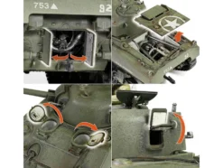 Sherman M4 75 Medium Tank U.S. 753th Tank Battalion Gustav Line Italy 1944 Engine Plus Series 1/32 Diecast Model Metal Proud MP-912101A