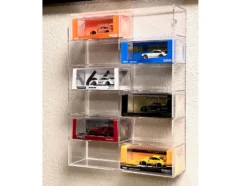 Showcase 12 Car Display Case Wall Mount Clear Back Panel Extra Space Mijo Exclusives 1/64 Scale Models MJ10012