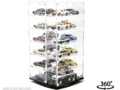 Showcase 24 Car Display Desktop Spinner with Cover Mijo Exclusives for 1/64 Scale Models MJ17032