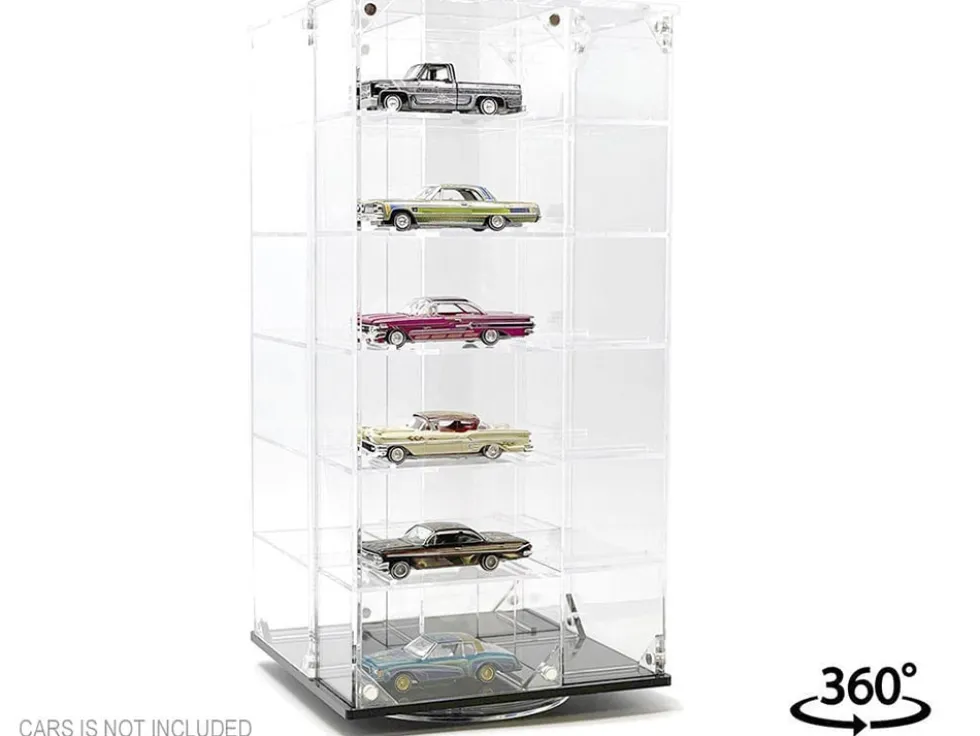 Showcase 24 Car Display Desktop Spinner with Cover Mijo Exclusives for 1/64 Scale Models MJ17032