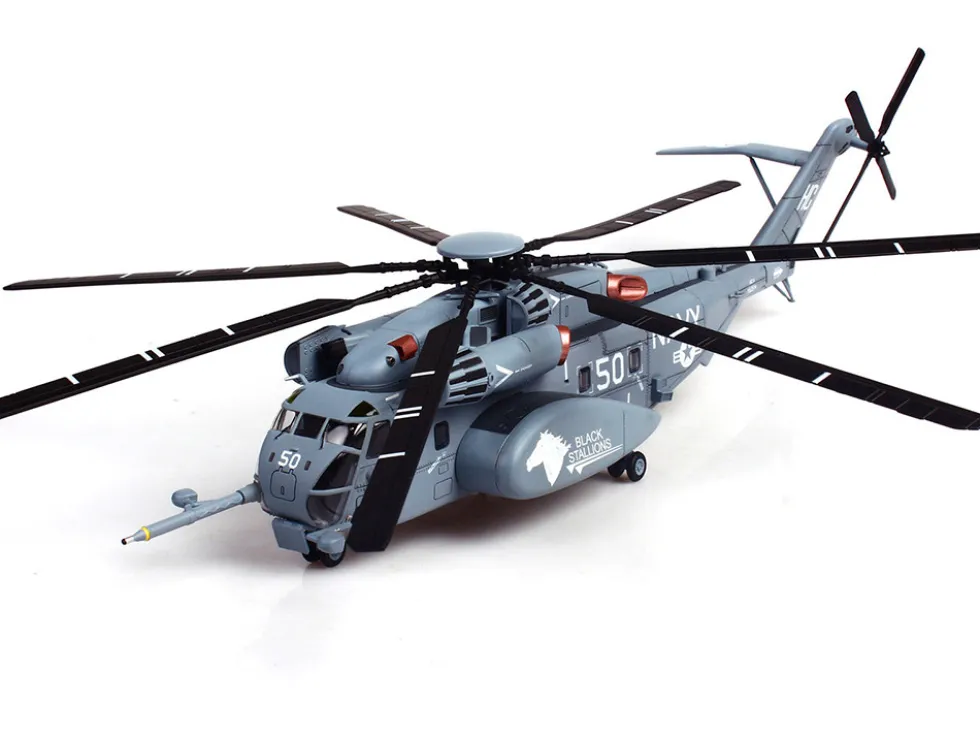 Sikorsky MH-53E Sea Dragon Helicopter "United States Navy, Black Stallions, Tail Number 50" Light Gray 1/72 Diecast Model by Panzerkampf