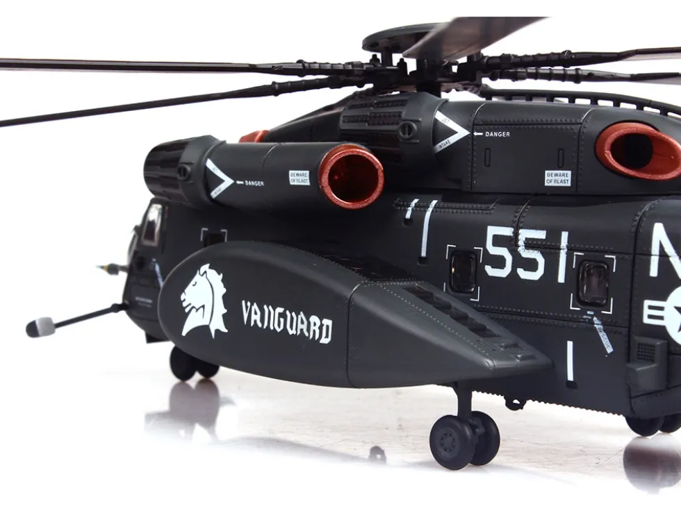 Sikorsky MH-53E Sea Dragon Helicopter "United States Navy, Vanguard, Tail Number 551" Dark Gray 1/72 Diecast Model by Panzerkampf