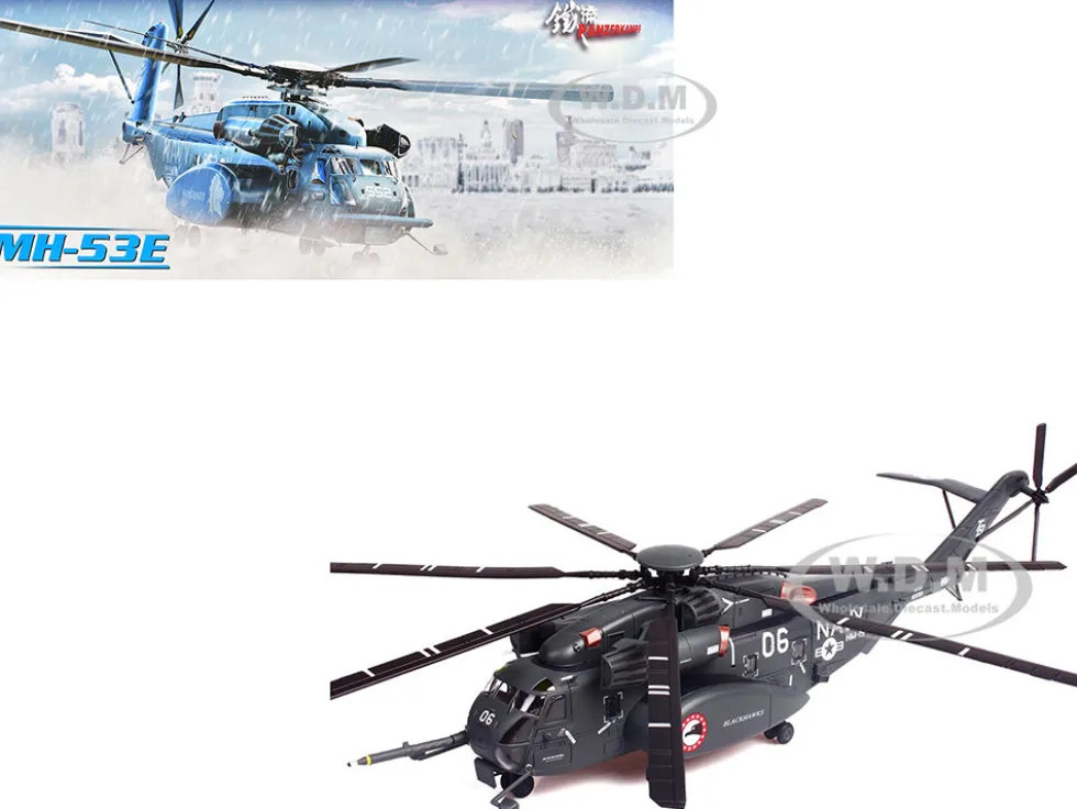 Sikorsky MH-53E Sea Dragon Helicopter "United States Navy, Blackhawks, Tail Number 06" Dark Gray 1/72 Diecast Model by Panzerkampf