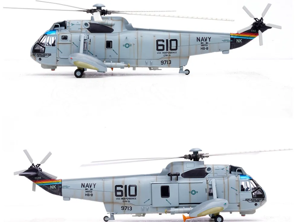 Sikorsky SH-3H Sea King Helicopter "149713/NK 610, Helicopter Anti-Submarine Squadron 8, Eightballers, Carrier Air Wing 14, USS Independence (CV-62)" (1990s) United States Navy 1/72 Diecast Model by Legion