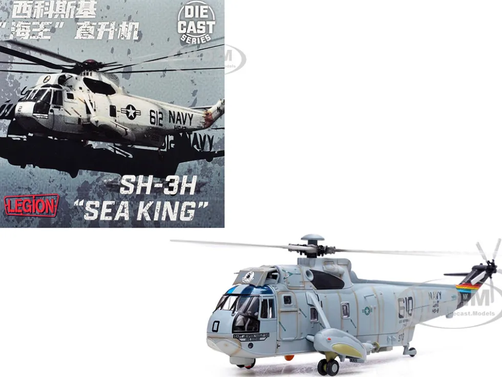 Sikorsky SH-3H Sea King Helicopter "149713/NK 610, Helicopter Anti-Submarine Squadron 8, Eightballers, Carrier Air Wing 14, USS Independence (CV-62)" (1990s) United States Navy 1/72 Diecast Model by Legion