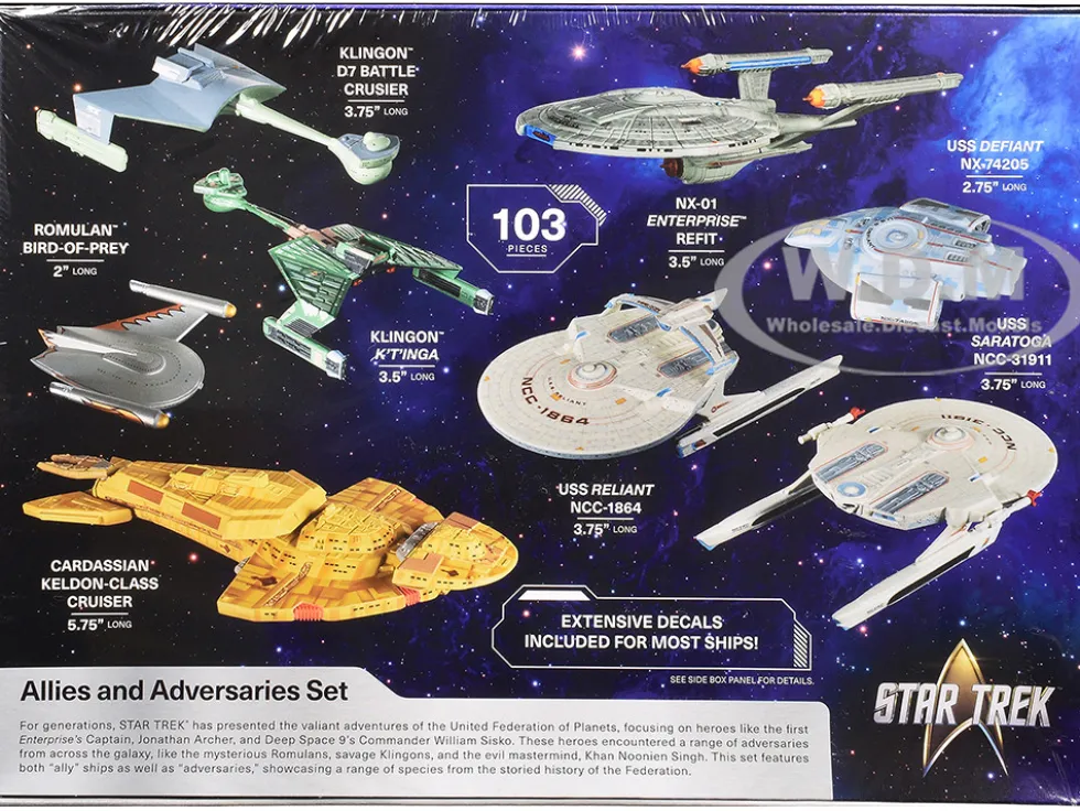Skill 2 Model Kit Allies and Adversaries Space Ship Set "Star Trek" Franchise 1/2500 Scale Model by AMT