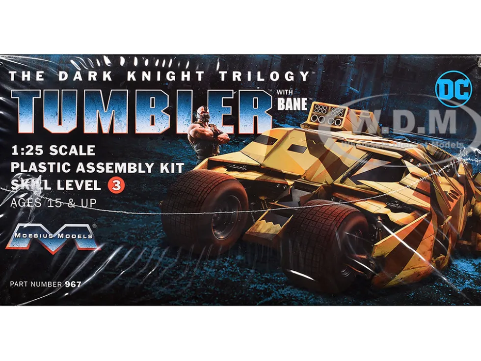 Skill 3 Model Kit Batmobile Tumbler with Bane Figure "Batman Dark Knight Trilogy" Movie Franchise 1/25 Scale Model by Moebius