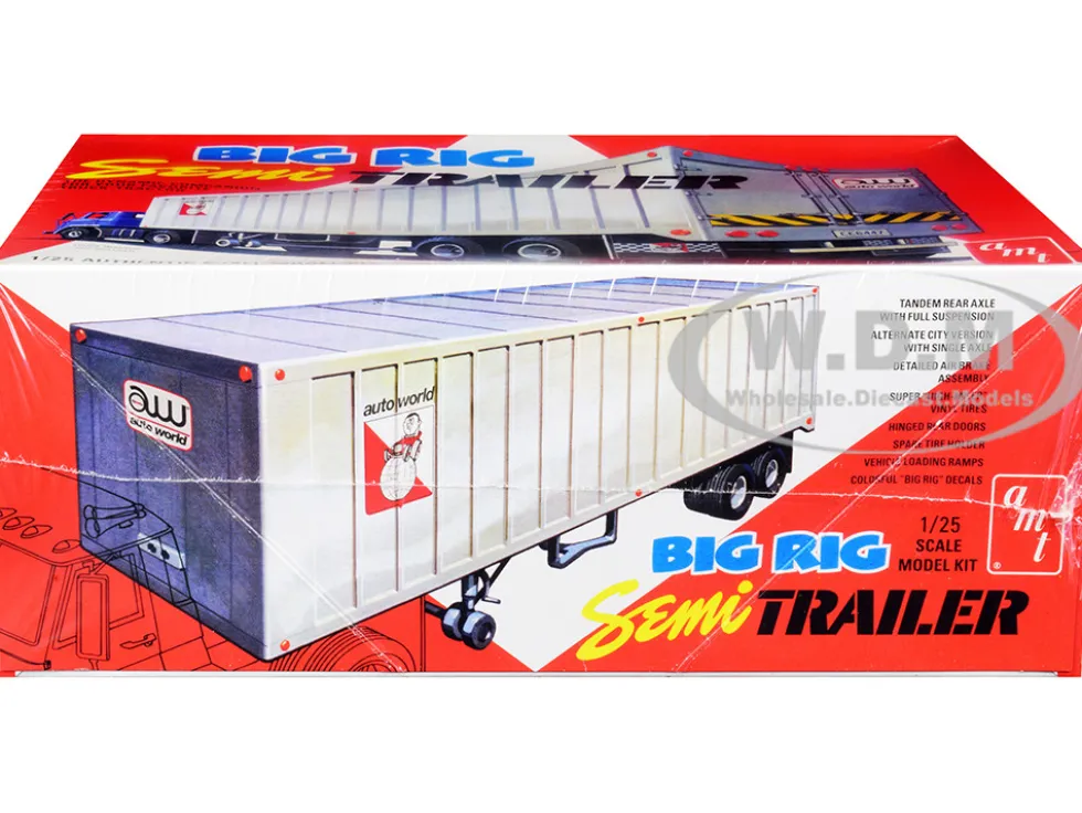Skill 3 Model Kit Big Rig Semi Trailer 2 Pallets 2-In-1 Kit 1/25 Scale Model AMT AMT1164