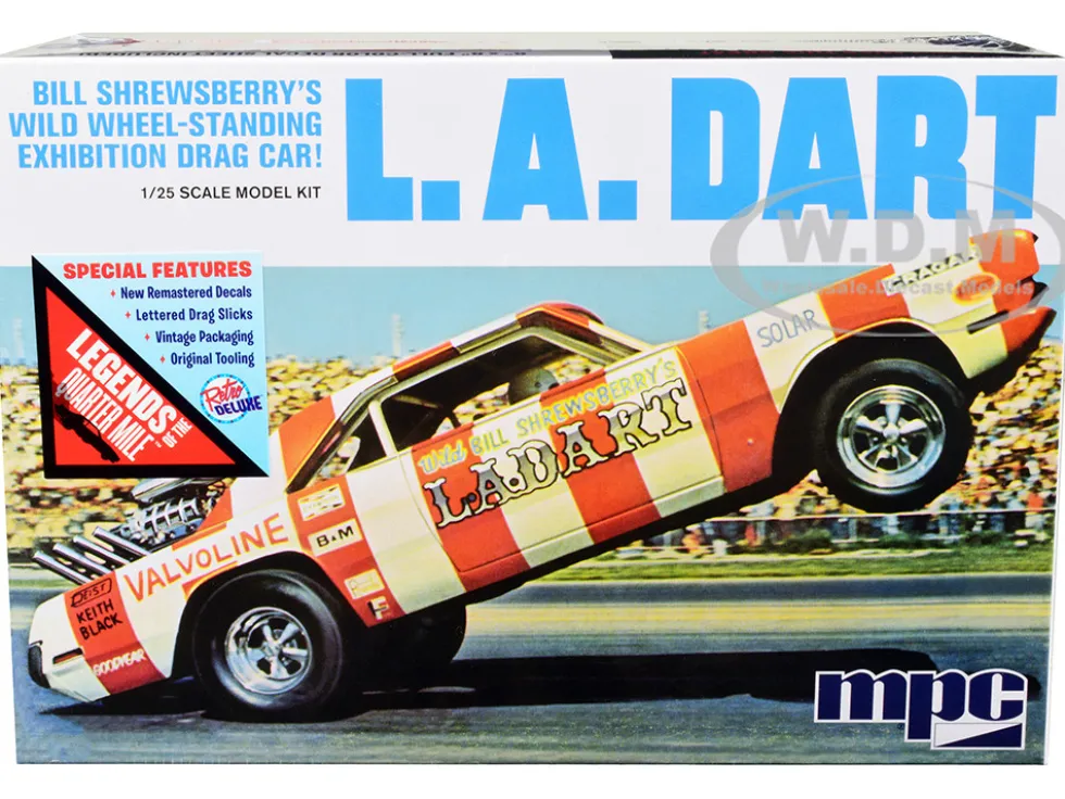 Skill 2 Model Kit Bill Shrewsberry's L.A. Dart Wheelstander Drag Car Legends of the Quarter Mile Series 1/25 Scale Model Car MPC MPC974
